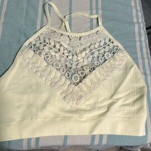 Boho Crochet Front Bralette Cream